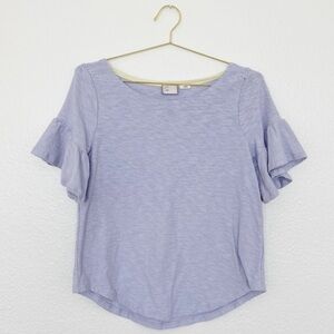 ANTHRO Lilac Bell Sleeves Blouse SZ M